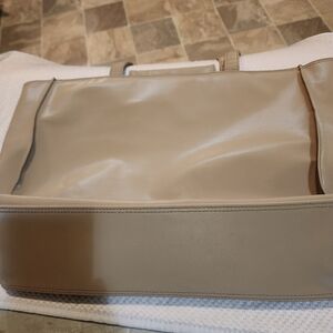 Brand New Hobo Or Tote Bag Vinyl Snaps And Velcro Elegant Beige Tote Bag